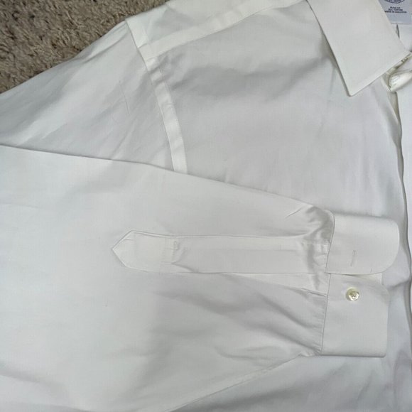 Brooks Brothers Mens Long Sleeve Button Up Shirt White Slim Fit 17.5 33 Spread - Picture 11 of 15